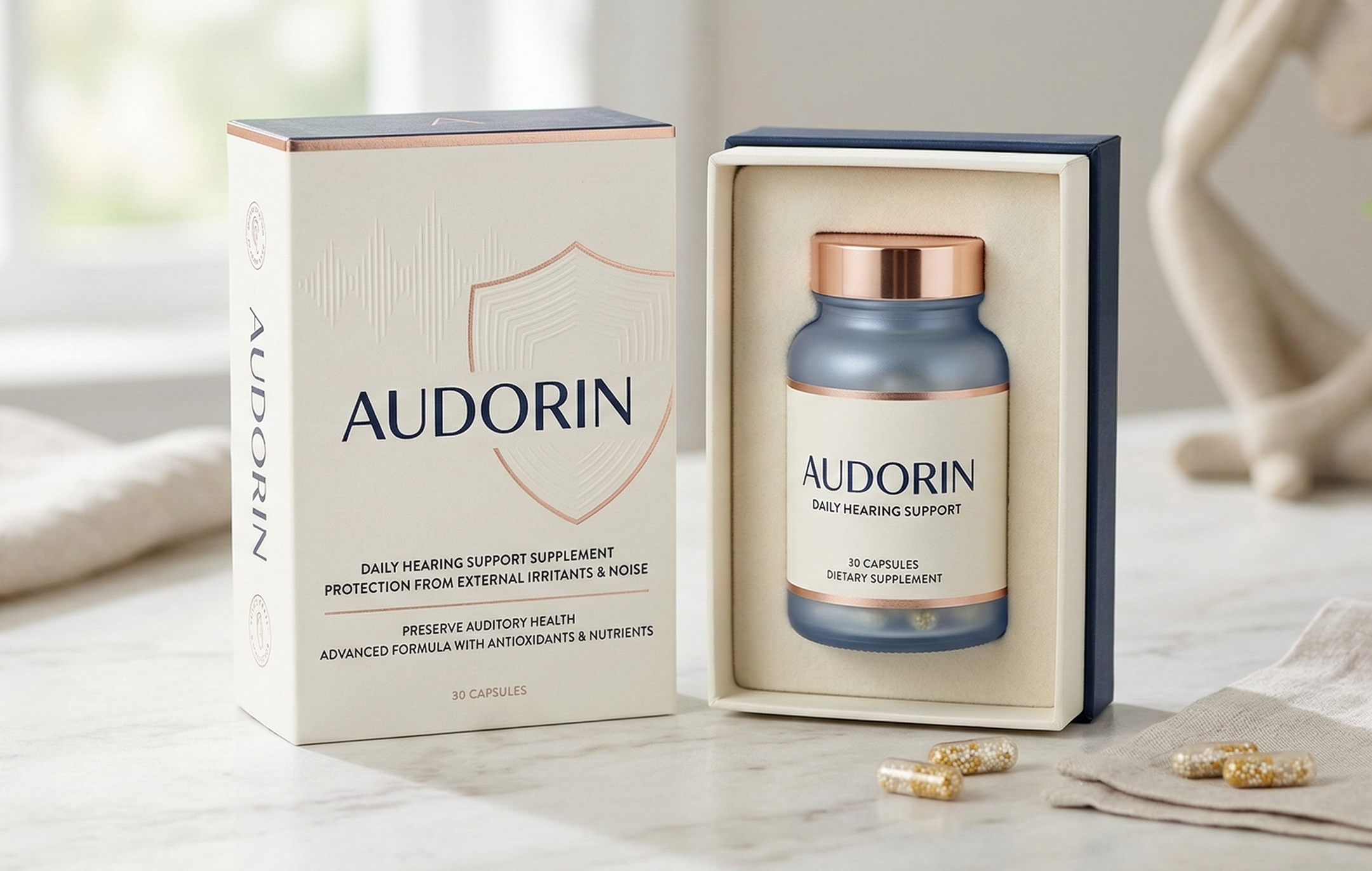 Audorin — suplemento alimentar para conforto auditivo diário